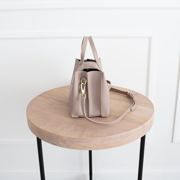 π Stella Mini Satchel Bag - Genuine Leather - Pale Rose - Picture 8 of 14